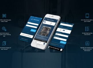 La app que te ayuda a borrar información personal de tu coche Móvil con una aplicación en funcionamiento y un holograma a cada lado