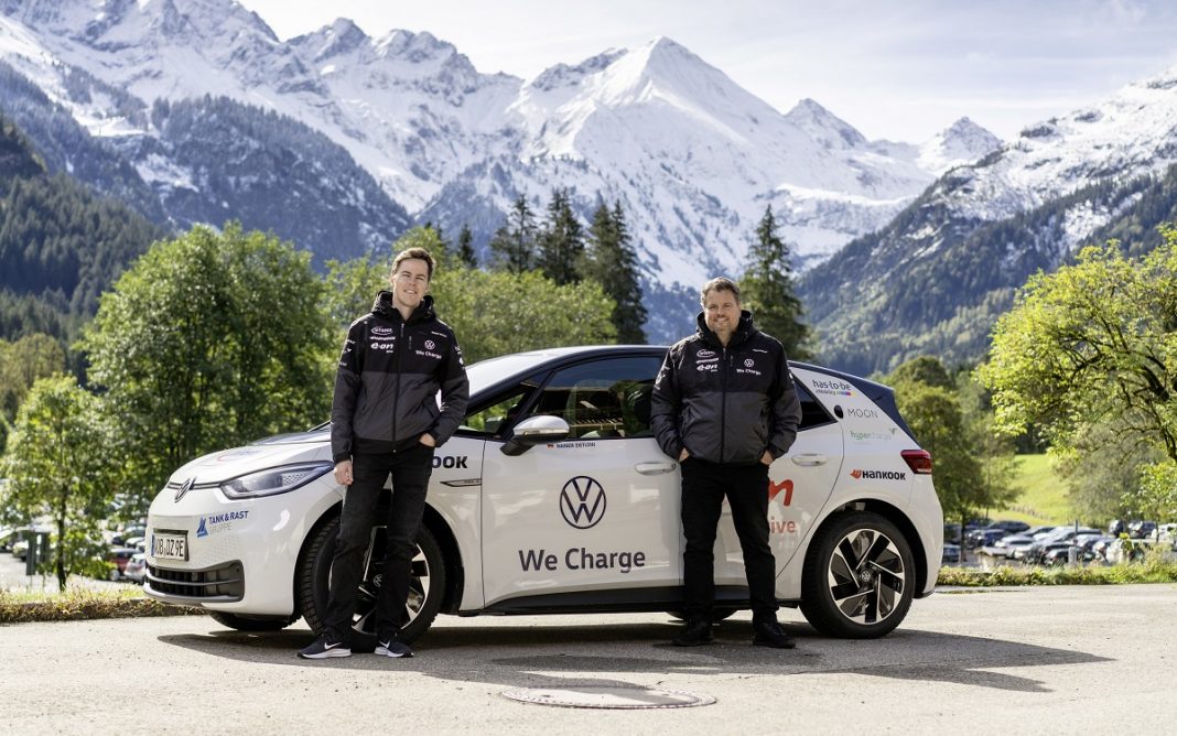 Imagen previa de la maratón por Alemania de un VW ID.3