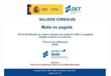 ¿Recibiste este email? No es cierto: ¡no te han puesto una multa! Captura email phishing DGT multa