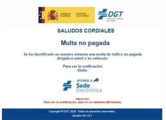 ¿Recibiste este email? No es cierto: ¡no te han puesto una multa! Captura email phishing DGT multa