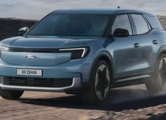 ¿Por qué se retrasa realmente el Ford Explorer EV? Ford Explorer EV tres cuartos frontal