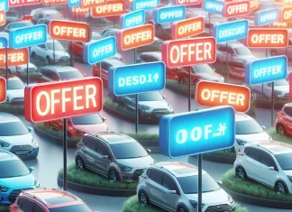 Ofertas… que no lo son: 4 coches que te saldrán bastante más caros si los financias -y uno que no- Imagen artística que muestra varios coches con letreros de descuento