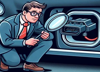 ¿Dónde tienen el OBD los nuevos SUV que van a llegar al mercado -y cómo proteger el que lleva tu coche-? Ilustración de persona buscando la toma OBD de un coche