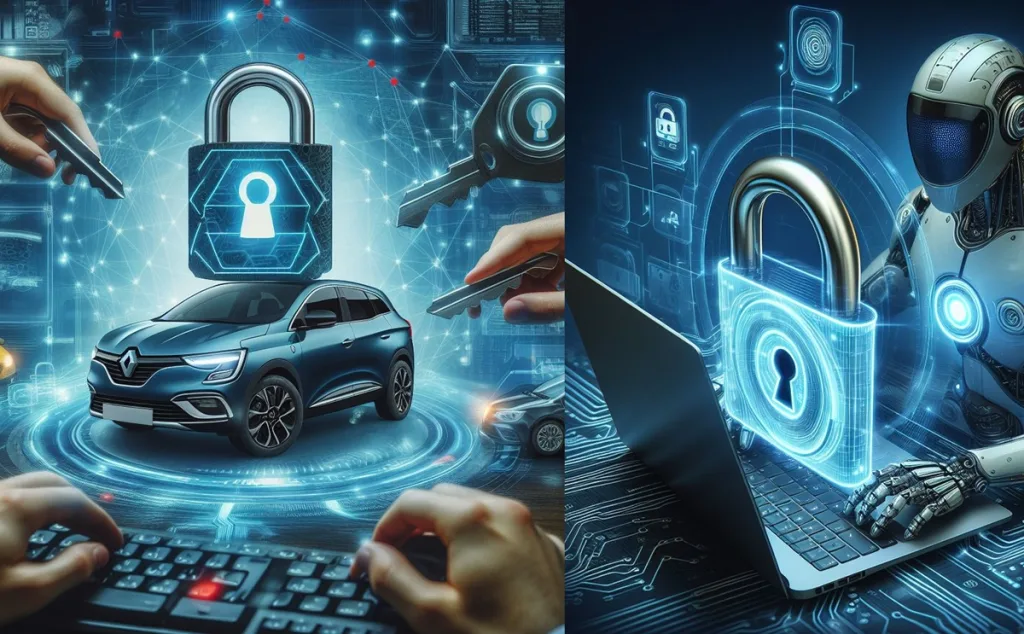 Imagen artística que representa la ciberseguridad en Renault