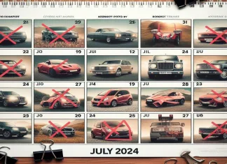 Qué coches dejan de venderse este 2024… porque no cumplían normativa de ciberseguridad UNECE/R155 Foto de un calendario con fotos tachadas de modelos