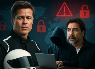 Cómo los ciberdelincuentes se aprovechan de Brad Pitt -y su última película- para ciberatacarte Imagen virtual de los protagonistas de F1: La película siendo ciberatacados
