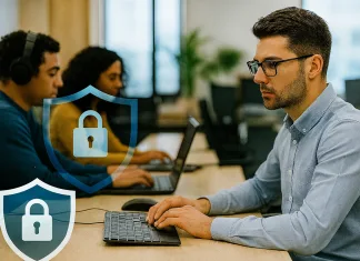 La ciberseguridad en Chile durante 2024: ¿Qué fue lo que más llamó la atención? trabajadores de una oficina de Chile