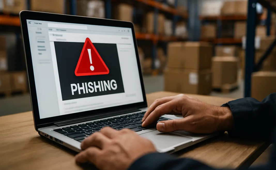 Imagen de una persona abriendo un mail con phishing