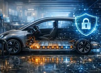 Por qué es importante la relación entre las baterías de los eléctricos y la ciberseguridad Imagen de un eléctrico con su batería