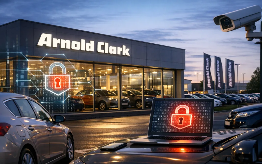 Imagen que recrea un concesioinario de Arnold Clark